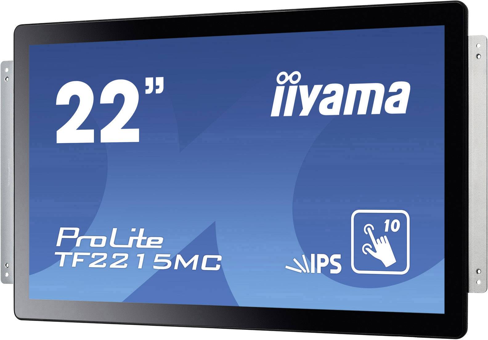 22-inch touchscreen-monitor van iiyama, model ProLite TF2215MC, met IPS-scherm en 10-punts aanraakfunctionaliteit.