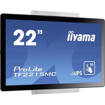 Een 22-inch touchscreen-monitor van iiyama, model ProLite TF2215MC, met IPS-technologie en 10-punts multi-touch functionaliteit.