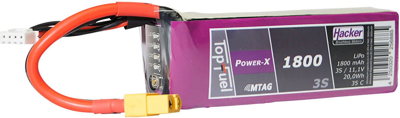 Hacker LiPo accupack 11.1 V 1800 mAh Aantal cellen: 3 35 C Softcase XT60