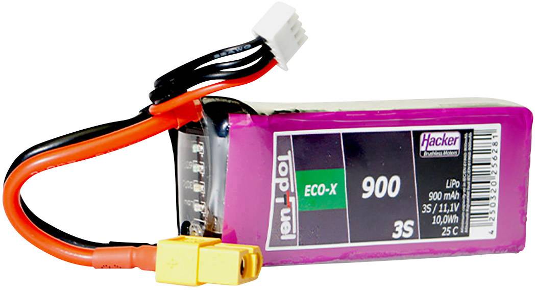 Hacker LiPo accupack 11.1 V 900 mAh Aantal cellen: 3 25 C Softcase XT60
