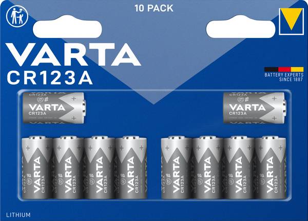 Varta LITHIUM Cylindr. CR123A Bli10 CR123A Fotobatterij Lithium 1430 mAh 3 V 10 stuk(s)