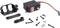 Servomotor-set met motor, bevestigingsonderdelen, schroeven en kabels. Geschikt voor RC-modellen of robotica-toepassingen.