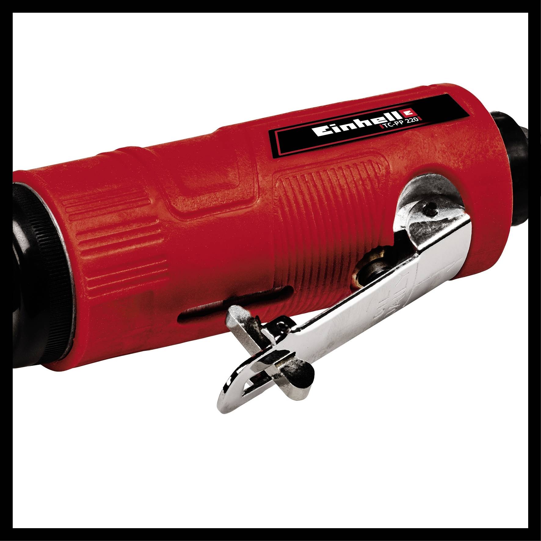 Een rood multifunctioneel gereedschap met een zwarte handgreep en zilveren hendel, ideaal voor handmatige klussen en reparaties.