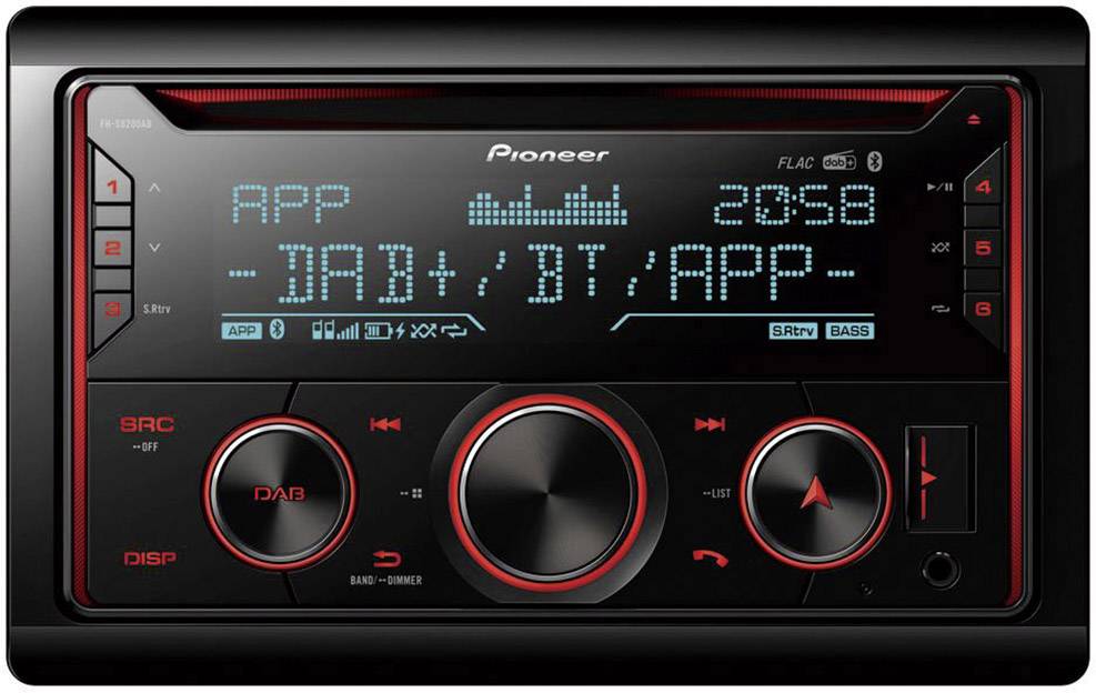 Conrad-Pioneer FH-S820DAB Autoradio dubbel DIN DAB+ tuner, Bluetooth handsfree, AppRadio-aanbieding Conrad-Pioneer FH-S820DAB Autoradio dubbel DIN DAB+ tuner, Bluetooth handsfree, AppRadio-aanbieding