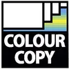 'Colour Copy' logo met kleurrijk rechthoekig patroon rechtsboven.