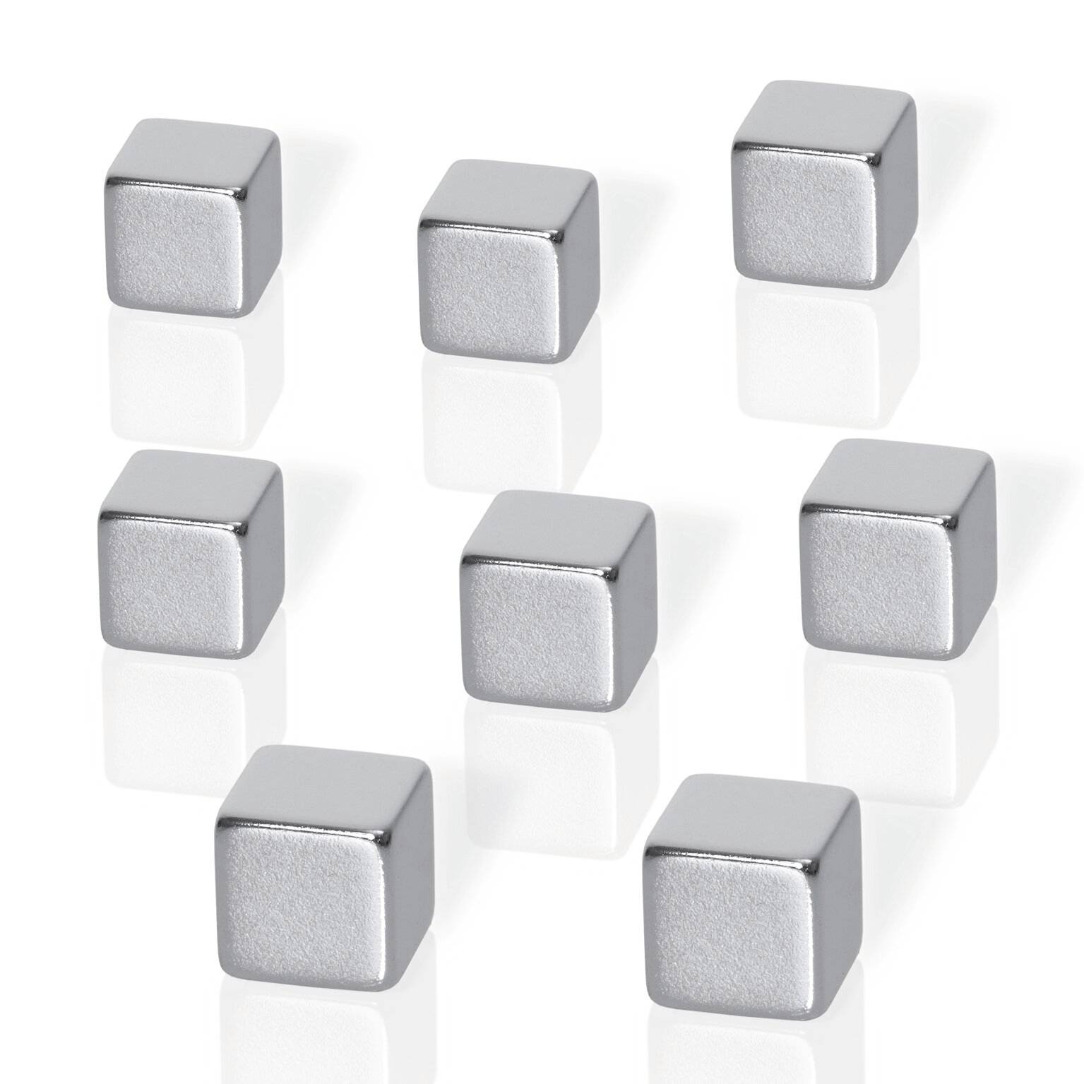 Sigel Neodymium magneet B3101 (b x h x d) 10 x 10 x 10 mm Dobbelsteen Zilver 8 stuk(s) B3101