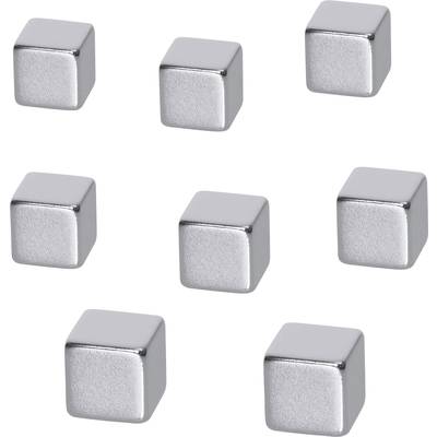BE! Board Neodymium magneet B3101 (b x h x d) 10 x 10 x 10 mm dobbelsteen Zilver 8 stuk(s) B3101