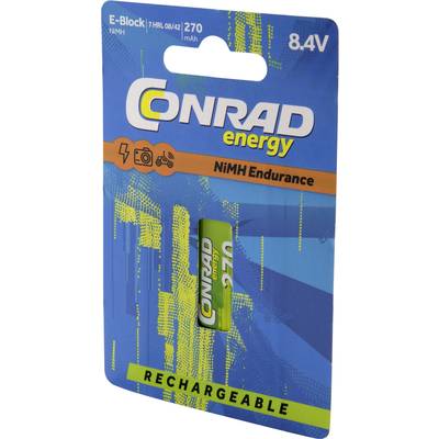 Conrad energy Oplaadbare 9V batterij (blok) Endurance 6LR61 NiMH 8.4 V 270 mAh 1 stuk(s)