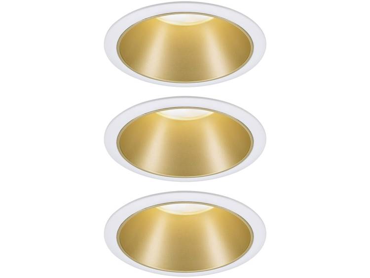 Paulmann 93406 Inbouwlamp Set van 3 stuks Energielabel: A+ (A++ E) 6.50 W Warm-wit Wit, Goud