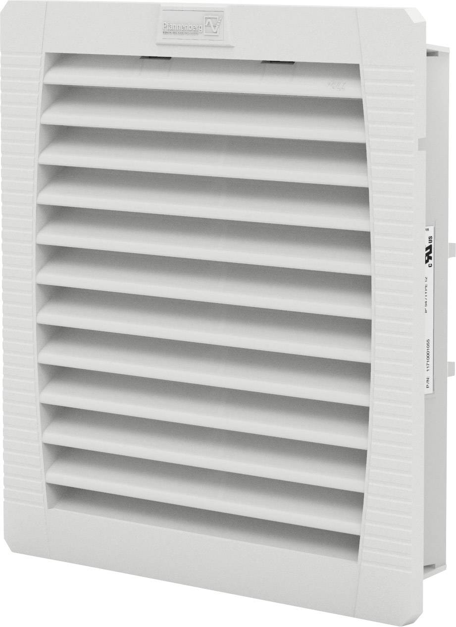 Een rechthoekig, wit verluchtingsrooster met horizontale lamellen, voor de ventilatie van ruimtes of apparaten.