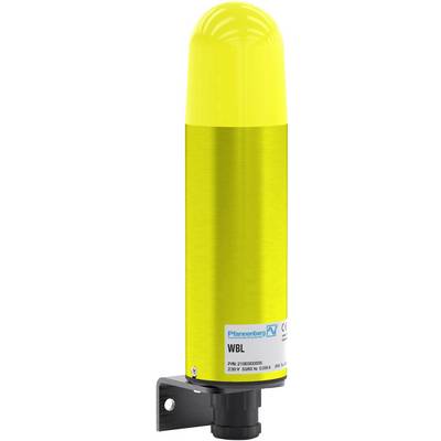 Gele waarschuwingslamp van Pfannenberg, model WBL, voor wandmontage, geschikt voor 230V, 50/60Hz bedrijfsspanning, CE-gecertificeerd.