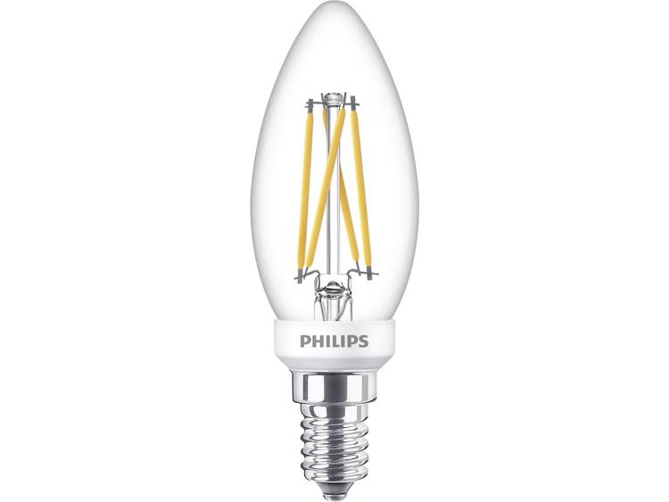Philips LED-lamp Energielabel: A+ (A++ E) E14 Kaars 3.5 W = 25 W Warmwit (Ã x l) 3.5 cm x 3.5 cm Dim