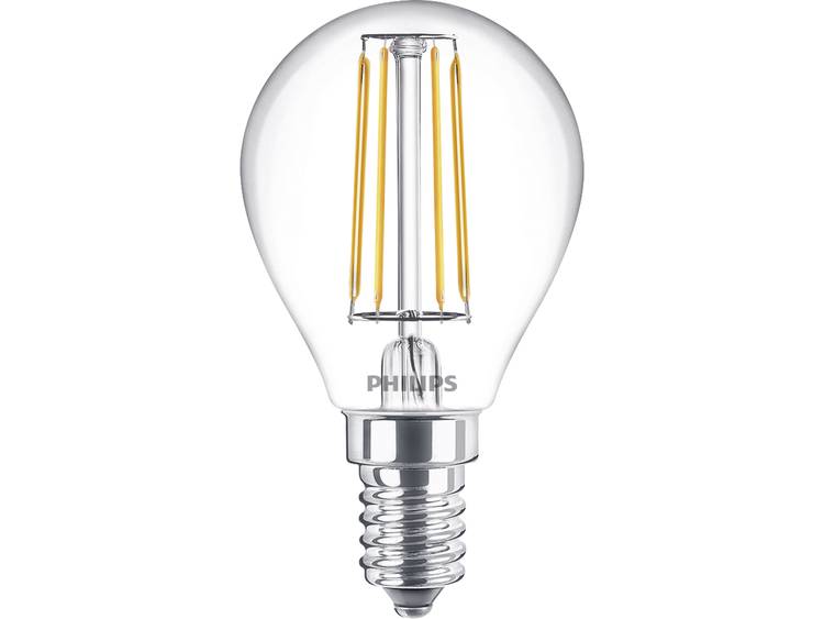 Philips LED-lamp Energielabel: A++ (A++ E) E14 Kogel 4.3 W = 40 W Koudwit (Ã x l) 4.5 cm x 4.5 cm Ni
