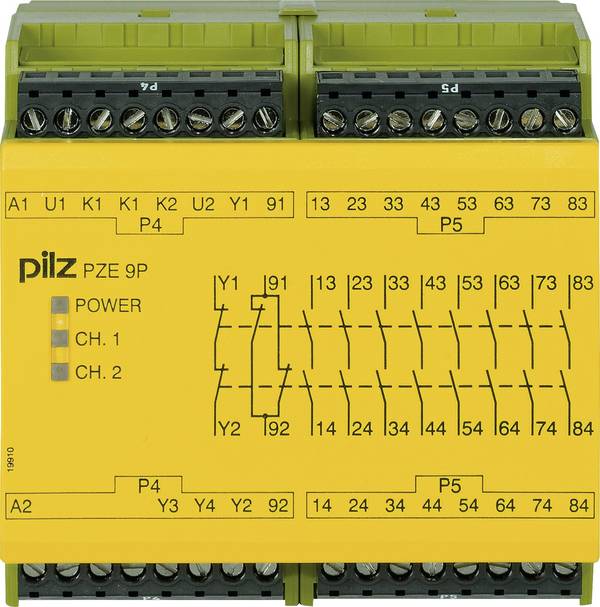 PILZ PZE 9P 24VACDC 8n/o 1n/c Contactuibreiding Voedingsspanning (num): 24 V DC/AC 8x NO, 1x NC (b x h x d) 90 x 87 x 121 mm 1 stuk(s)