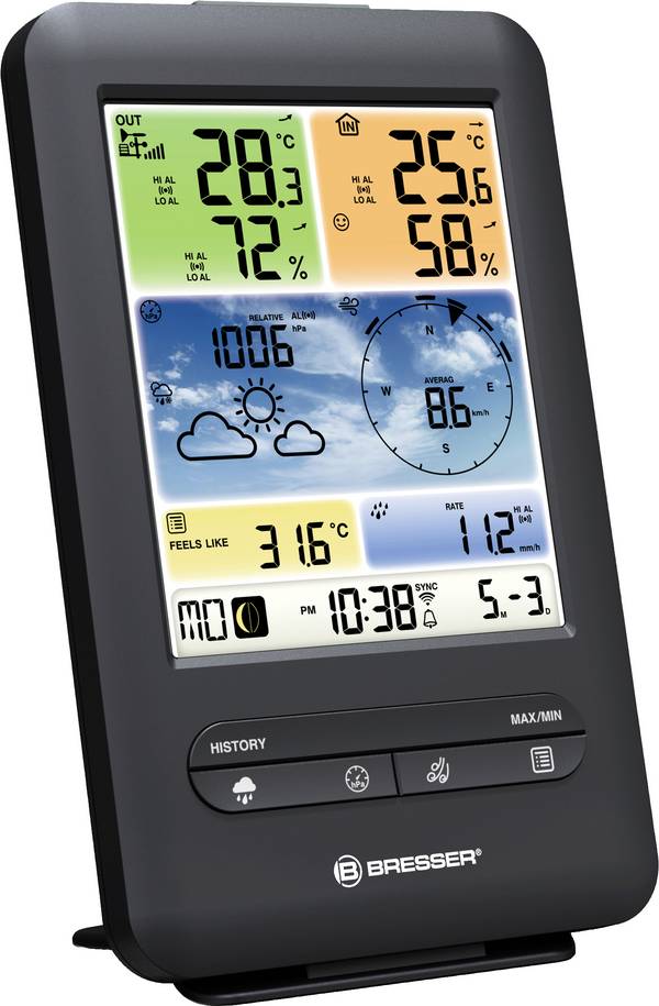 Bresser Optik 5in1 Profi-Sensor V 7002585 Draadloos weerstation Verwachting voor 1 dag Aantal sensoren max.: 7