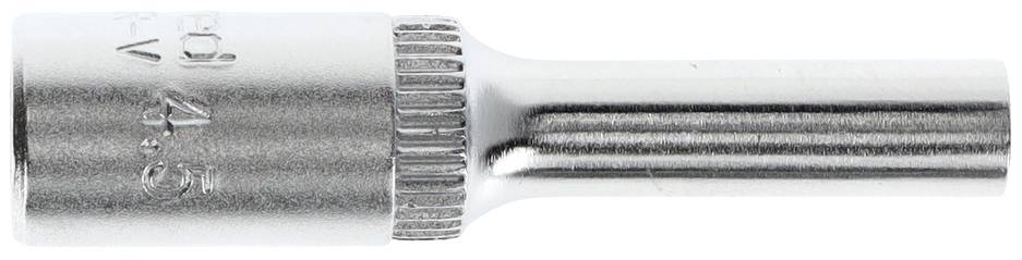 Zilveren metalen dopsleutelopzetstuk met gegolfd handvat.