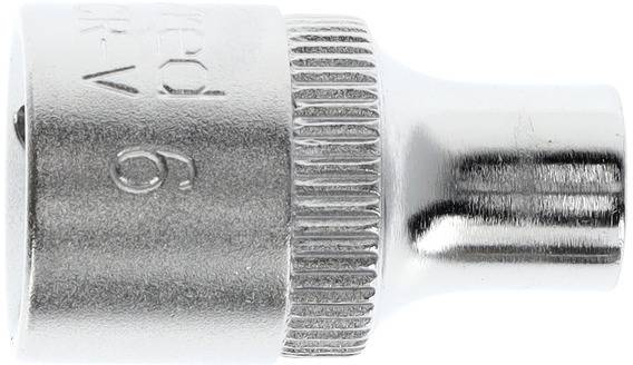 Metalen dopsleutelopzetstuk met gegolfd ring, voorzien van het nummer '10', geschikt voor montage op een moersleutel.