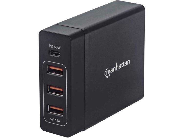 Manhattan Power Delivery Ladestation ein USB-C PD-Port bis 60W drei USB-A-Ports bis 12W 102124 Laada