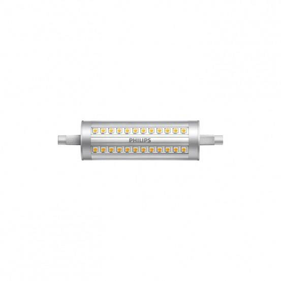 Een LED-verlichtingsarmatuur met een cilindrische behuizing, zilveren rand en meerdere zichtbare LED-dioden in twee rijen.