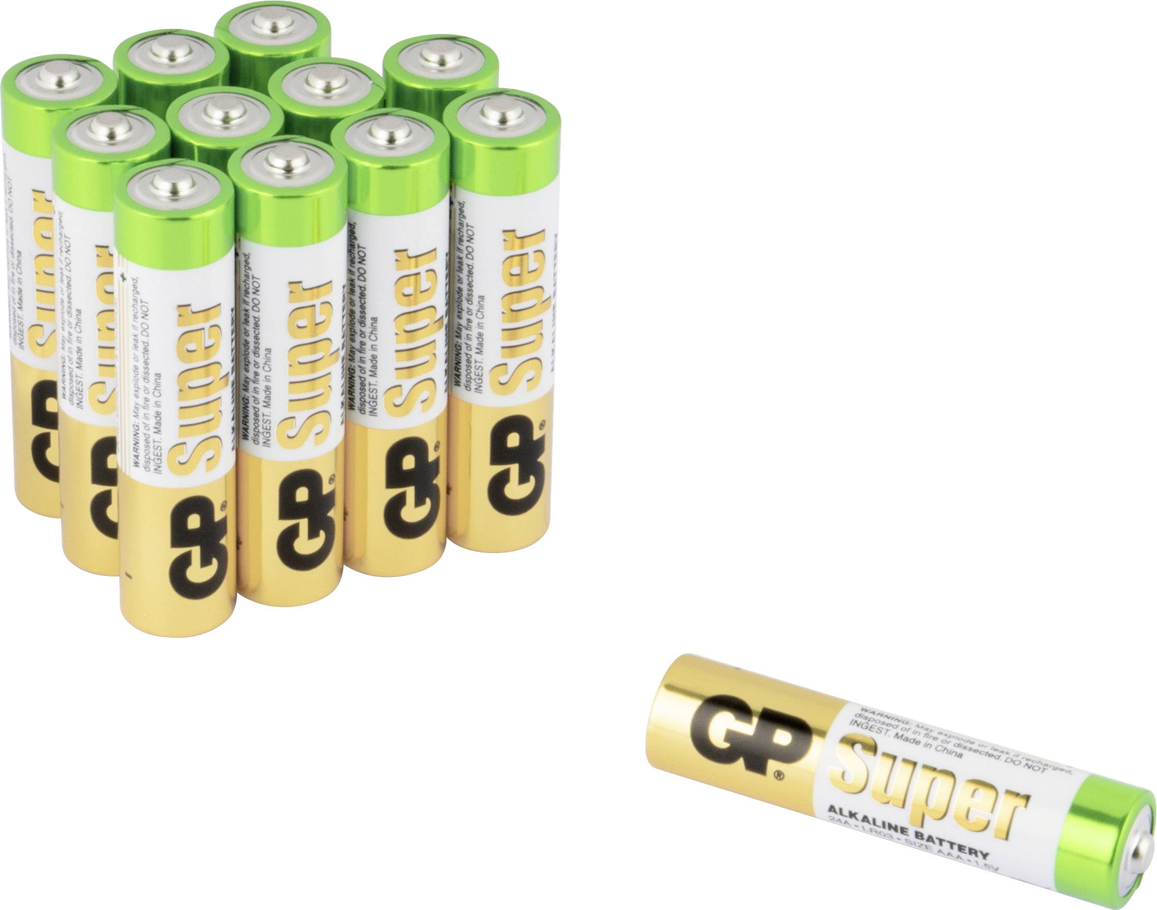 AAA batterij (potlood) GP Batteries Super 8+4 Alkaline 1.5 V 12 stuks-0