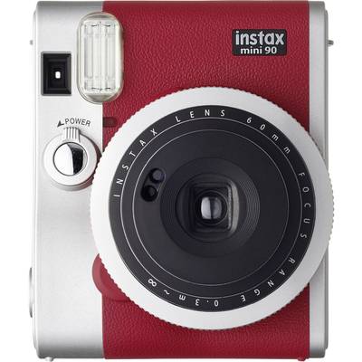 Fujifilm Instax Mini 90 Neo Red Polaroidcamera    Rood, Zilver  Optische zoeker, Met ingebouwde flitser