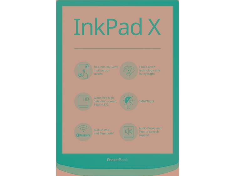 PocketBook InkPad X eBook-reader 26.2 cm (10.3 inch) Metallic, Grijs