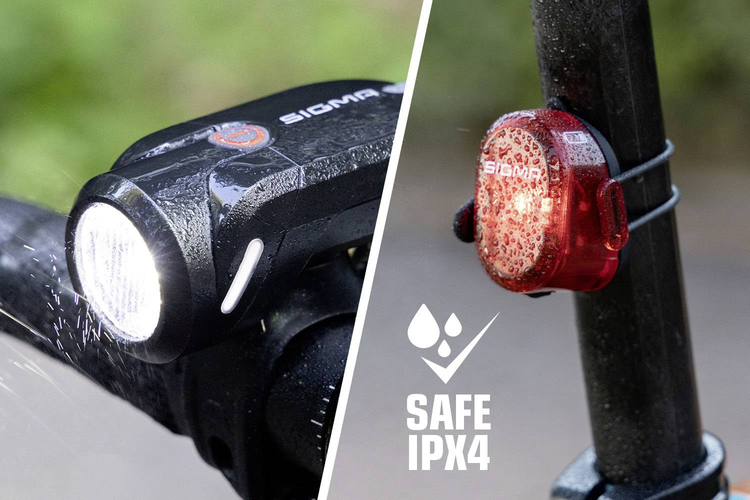Sigma Fietsverlichtingsset AURA 35 / Nugget Set LED werkt op een accu Zwart-2