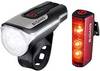 Sigma AURA 80 FL / Blaze Set Fietsverlichtingsset LED werkt op een accu Zwart
