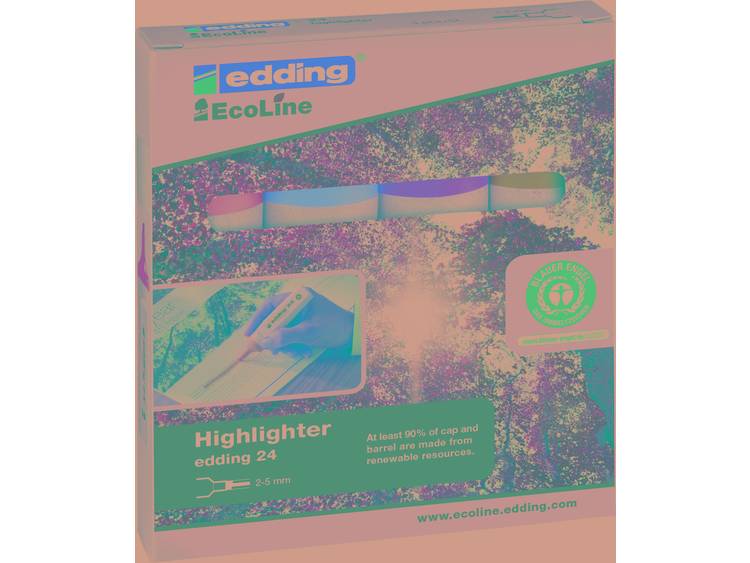 edding Ecoline 24 Recycled tekstmarker Schuine punt 2 5 mm Kleurenassortiment 4 Stuks
