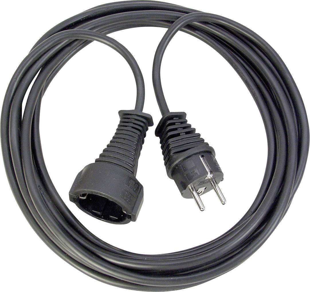 Brennenstuhl 1165010015 Stroom Verlengkabel Zwart 2.00 m H05VV-F 3G 1,5 mm²