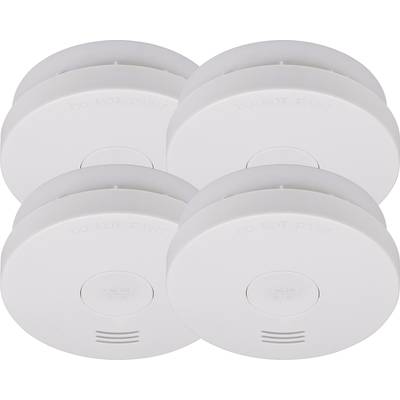 Brennenstuhl 1290050004 Rookmelder Set van 4 stuks Incl. batterij (10 jaar) werkt op batterijen-0