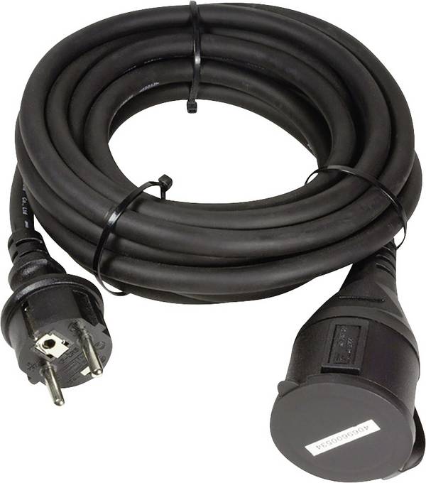 LogiLink LPS102 Stroom Verlengkabel Zwart 5.00 m H07RN-F 3G 1,5 mm² Geschikt voor buiten