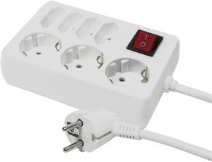 Conrad LogiLink LPS210 Stekkerdoos met schakelaar Wit Randaarde stekker 1 stuk(s) aanbieding