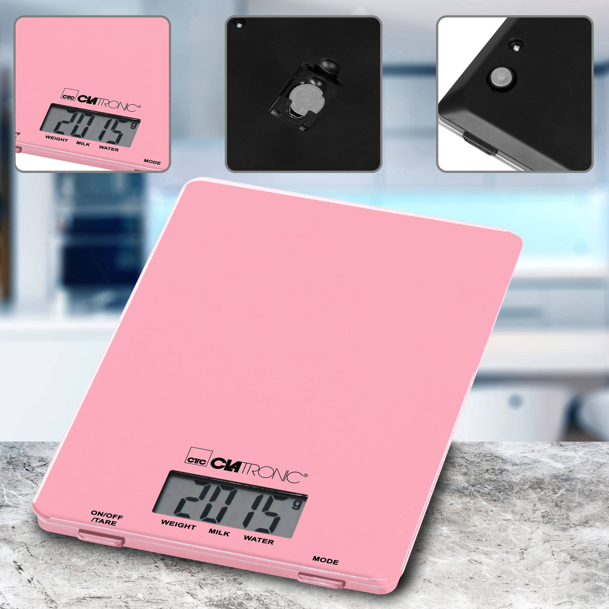 Clatronic KW 3626 LCD Keukenweegschaal Digitaal Weegbereik (max.)=5 kg Pink 220 x 150 x 16-1
