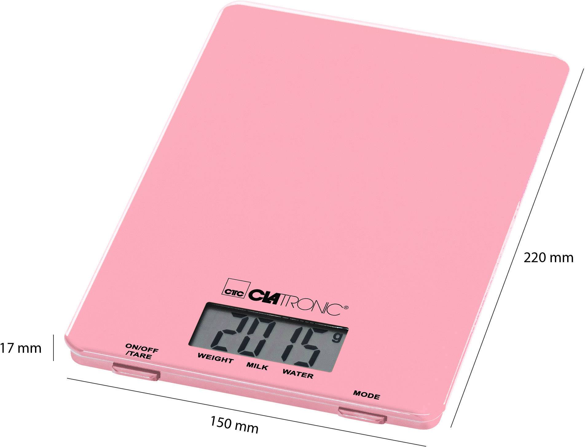 Clatronic KW 3626 LCD Keukenweegschaal Digitaal Weegbereik (max.)=5 kg Pink 220 x 150 x 16-4