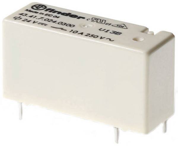 Finder 43.41.7.024.0000 Printrelais 24 V/DC 10 A 1x wisselcontact 1 stuk(s)