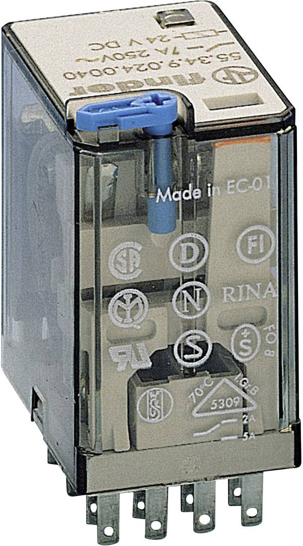 Finder 55.34.9.024.0074 Steekrelais 24 V/DC 7 A 4x wisselcontact 1 stuk(s)