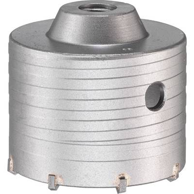Bimetalen gatenzaag met cilindrische vorm en meerdere snijdende tanden aan de onderkant, geschikt voor precisiegaten in metaal.