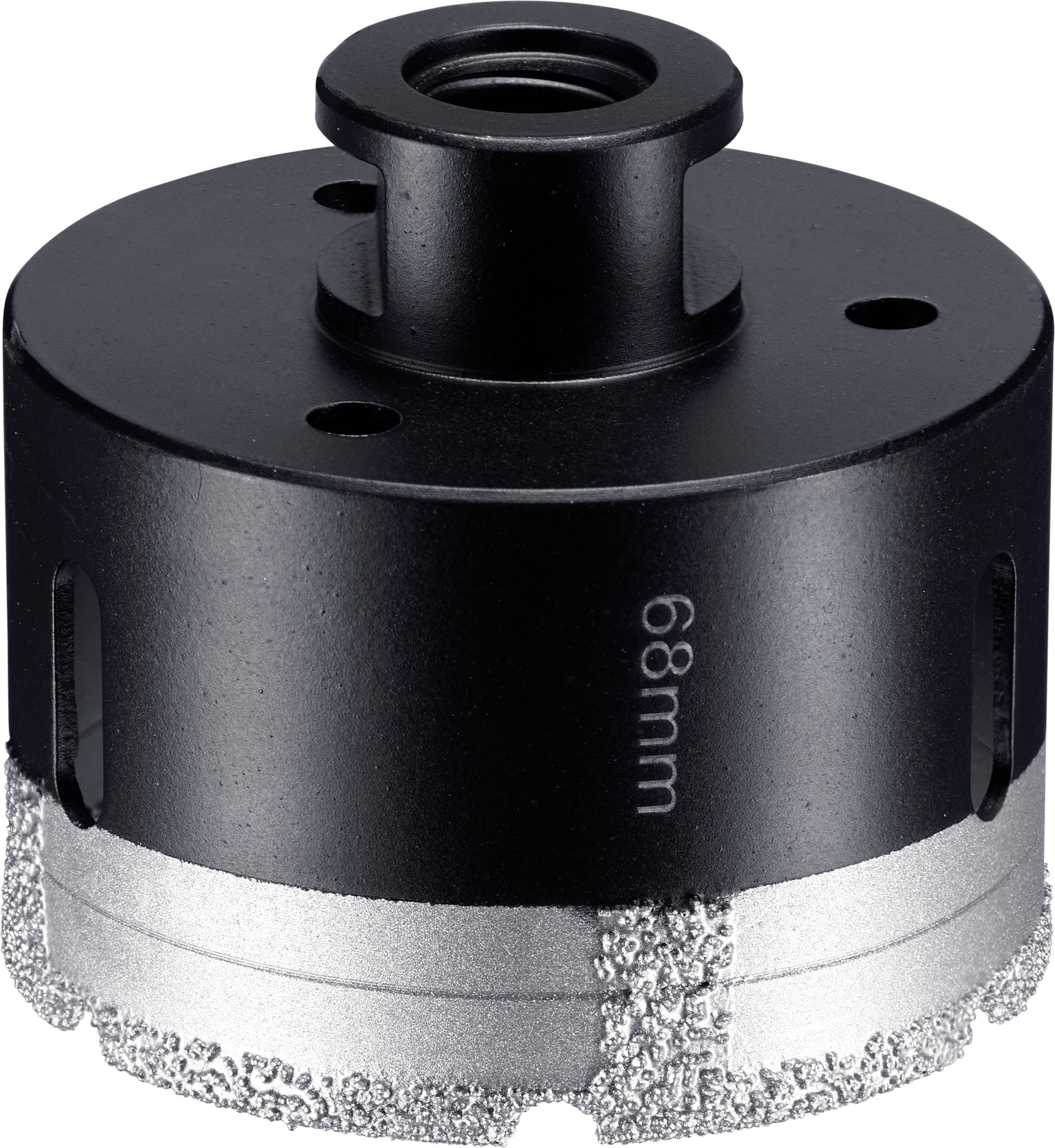 Gatenzaag met een diameter van 68 mm en diamantbezette rand. Geschikt voor het boren in harde materialen zoals tegels.