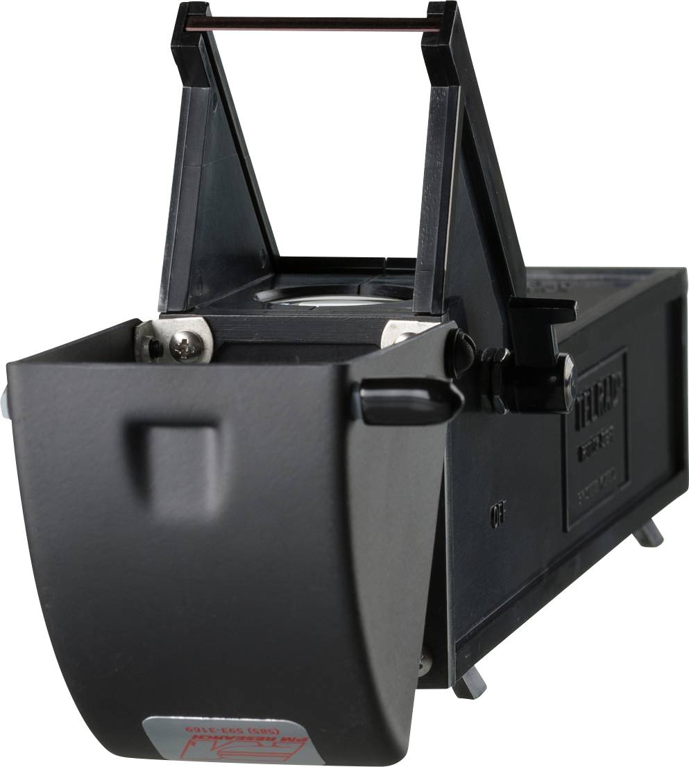 Een zwarte, opvouwbare 3D-diabeticweergavemachine voor het bekijken van stereoscopische beelden.