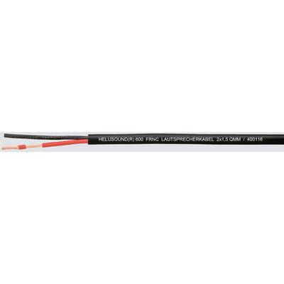 Zwart-rood luidsprekerkabel met de opdruk 'HIFISOLID(R) 1x0.5 FRNC LUIDSPREKERKABEL 2x1.5 MM² 440118'.