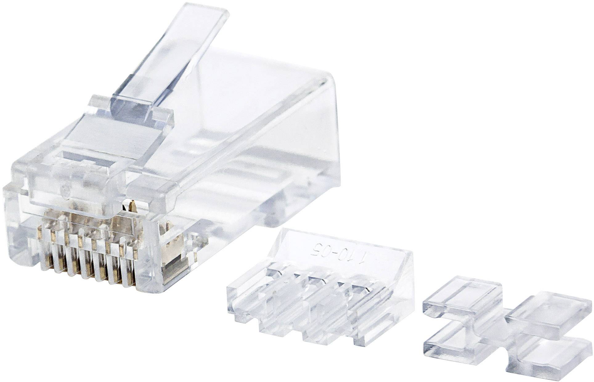 Intellinet Intellinet verpakking van 80 stuks Cat6 modulaire RJ45-stekkers Pro Line UTP 3-voudige klem voor massieve dra-1