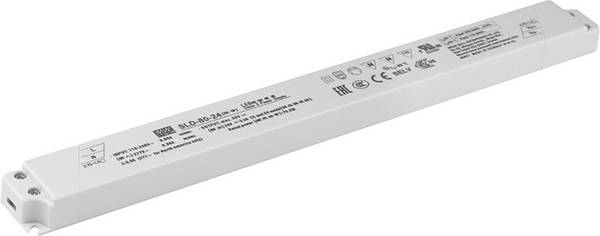 MEAN WELL SLD-80-24 LED-driver Constante spanning, Constante stroomsterkte 79.2 W 3.3 A 24 V/DC Geschikt voor meubels, PFC-schakeling, Overbelastingsbescherming, Overspanning 1 stuk(s)
