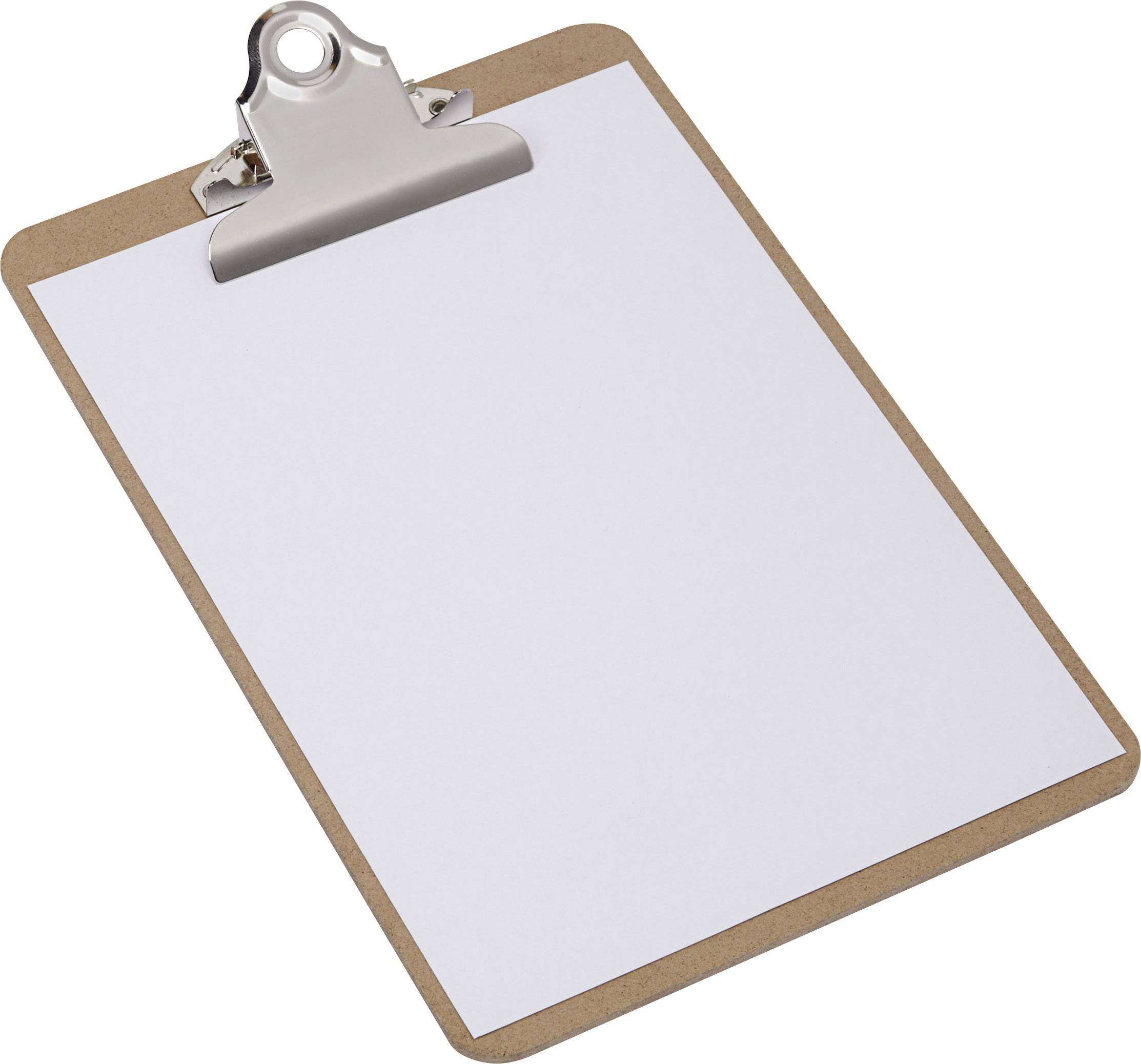 Een leeg klembord met een wit vel papier, klaar om te noteren of te tekenen.