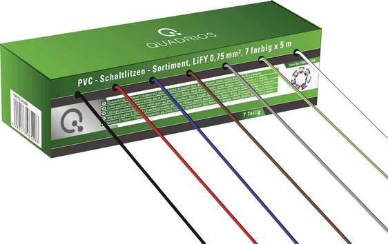 Quadrios 19011CA088 Draad LiFY 1 x 0.75 mm² Blauw, Bruin, Grijs, Rood, Zwart, Wit, Geel-groen 35 m