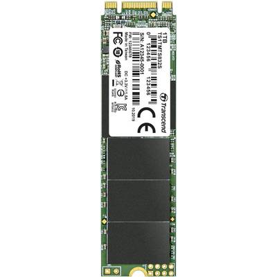 Afbeelding van een Transcend SSD M.2 NVMe met 1 TB opslagcapaciteit. Product- en serienummer zijn zichtbaar op het etiket.