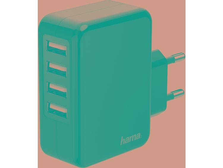Hama Charger, Quad USB, 4.8 A, White