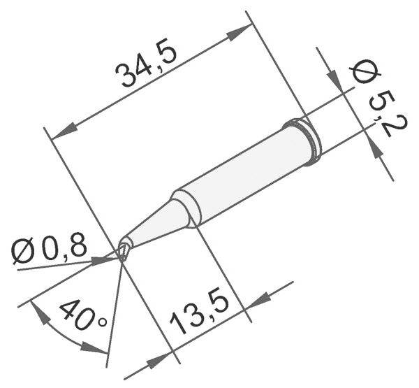 Ersa 0102SDLF08L Soldeerpunt Potloodvorm Grootte soldeerpunt 0.80 mm Inhoud: 1 stuk(s)-1