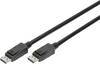 Digitus DisplayPort Aansluitkabel DisplayPort-stekker, DisplayPort-stekker 3.00 m Zwart AK-340106-030-S Vergulde steekcontacten, Afgeschermd (dubbel), Afscherming gevlochten, Afscherming totaal, Afgeschermd, Rond DisplayPort-kabel