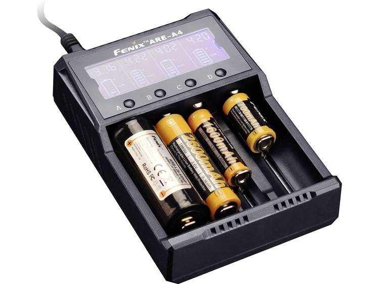 Fenix ARE-A4 Batterijlader NiCd, NiMH, Li-ion 10440, 10500, 12500, 12650, 13500, 13650, 14500, 14650